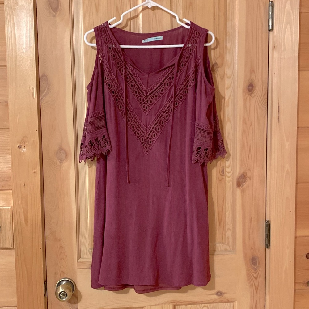 Lace, Peep-Shoulder Dress